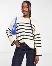 ASOS Maternity NURSING Wrap Over Jumper in Textured Stripe