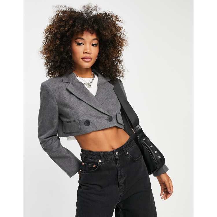 Crop top sale with blazer