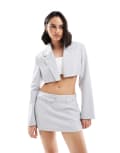 [Bershka] Bershka cropped blazer in pale grey (part of a set) L GREY