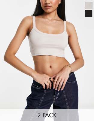 2-pack Crop Top Bras (3102592)