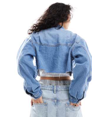 BERSHKA CROPPED DENIM JACKET 