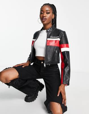 Cropped 2025 motorcycle jacket