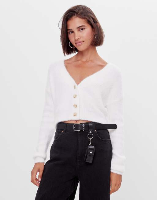bershka super high rise cropped