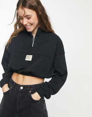 cropped zip sweat