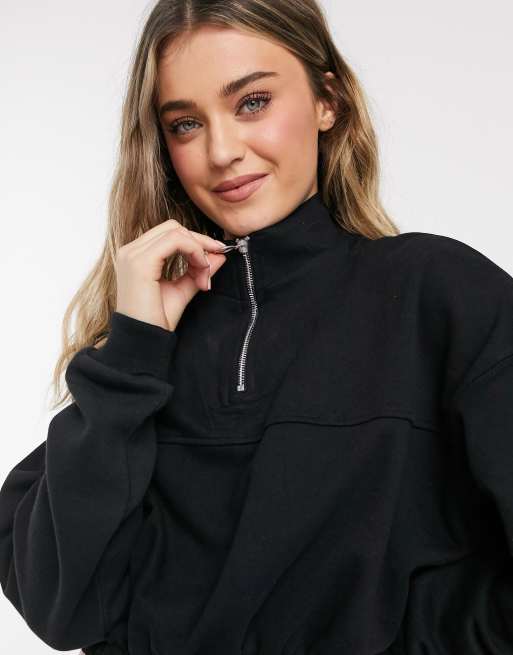 Zip discount top sweatshirt