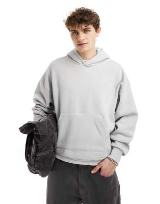 Bershka cropped hoodie in ecru