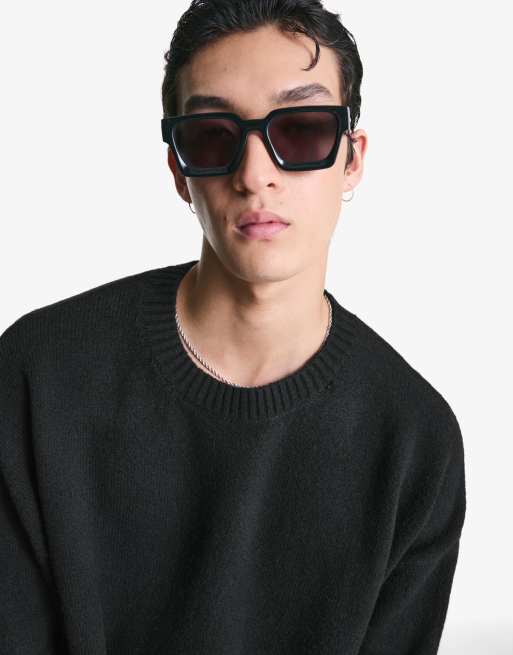 Bershka Cropped jumper in black