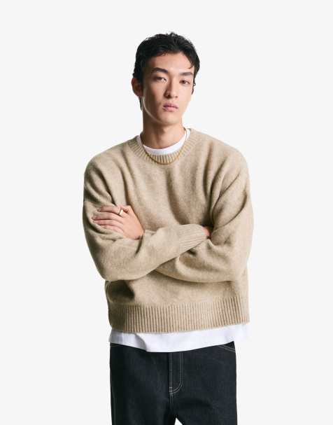 Bershka Cropped jumper in camel - view 1