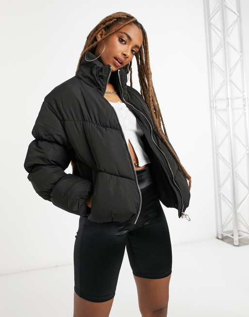 Cropped padded shop puffer jacket