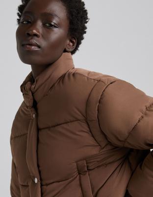 bershka brown puffer jacket