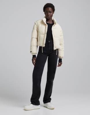 stone cropped puffer jacket