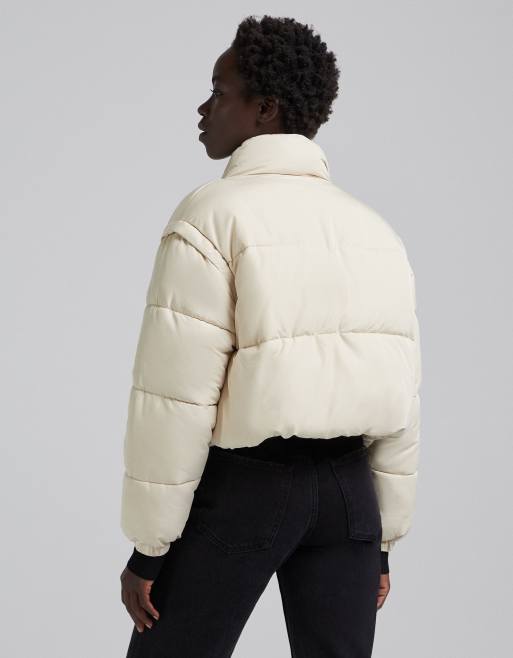 Stone cropped puffer jacket sale