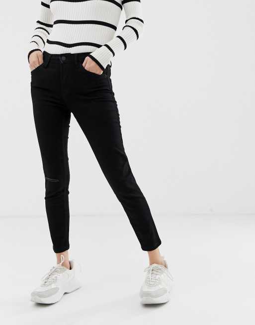 Bershka cropped skinny jean in black | ASOS