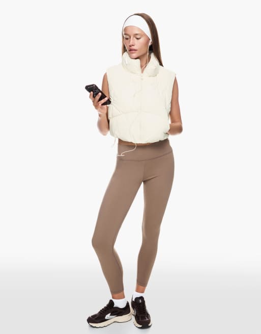 Bershka – Cropped-Steppweste in Weiß, 3 von 4