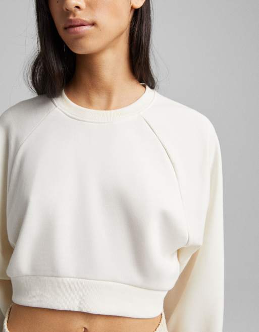 Cropped shop sweatshirt white