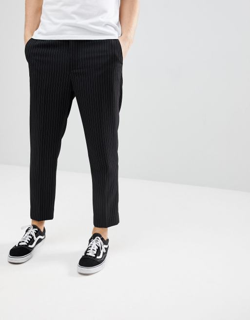 Striped cropped hot sale pants mens