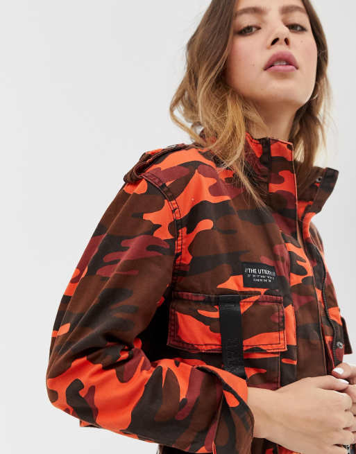 Orange camo jacket clearance cropped