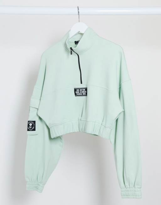 Bershka cropped hoodie hot sale