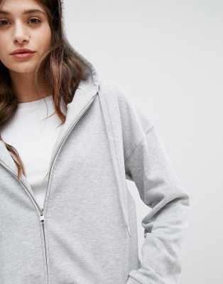 white cropped zip up hoodie