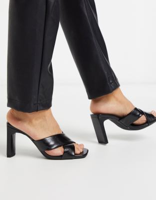 backless heeled mules