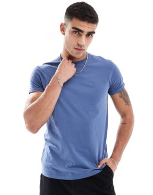 cuffed sleeves basic t-shirt in blue