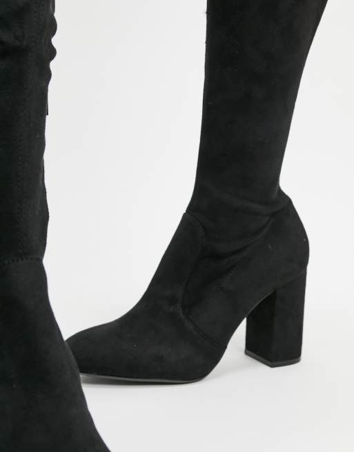 Bershka Cuissardes talons Noir