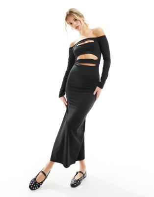 bershka maxi dress with rustic long sleeves Bershka Maxi dress with rustic long sleeves - Dresses - Woman | Bershka