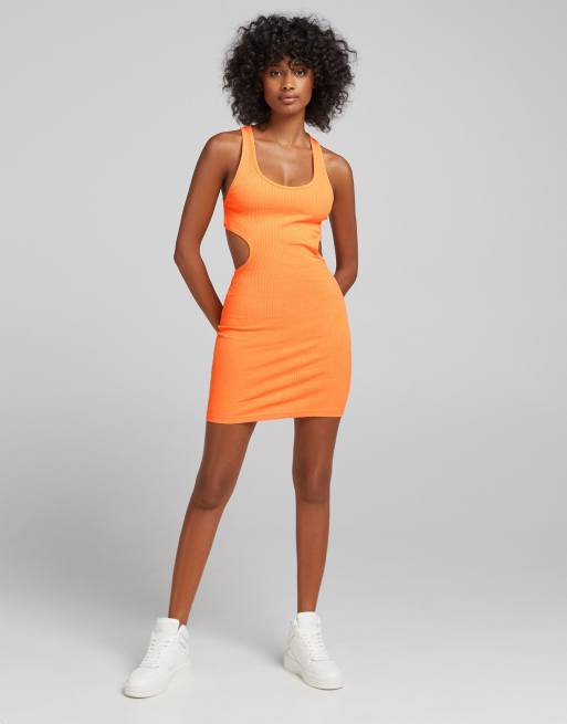 Orange cut cheap out bodycon dress