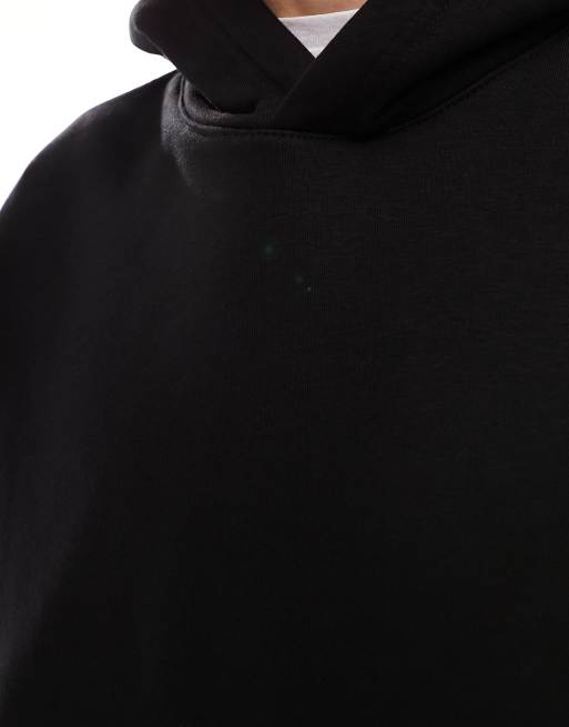Bershka – Czarna bluza z kapturem o pudełkowym kroju, 4 z 4