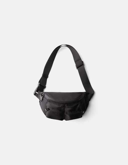 Bershka – Czarna saszetka nerka z dwiema kieszeniami, 4 z 4