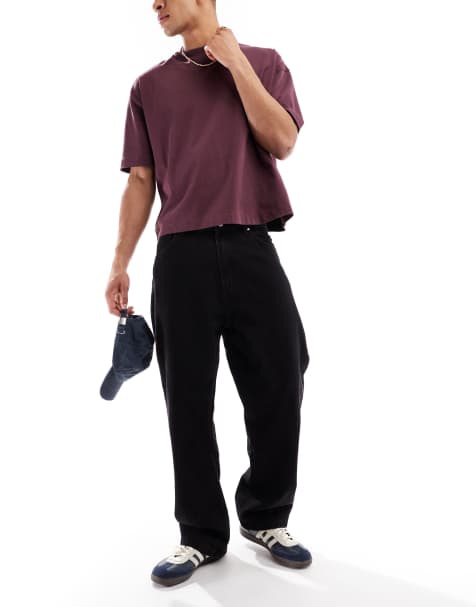 Bershka – Czarne dopasowane jeansy baggy - view 1