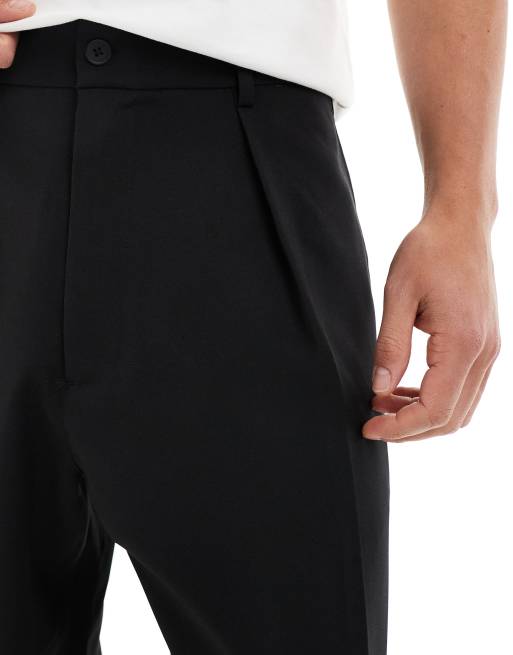 Bershka – Czarne, dopasowane w talii spodnie z balonowymi nogawkami, 4 z 5