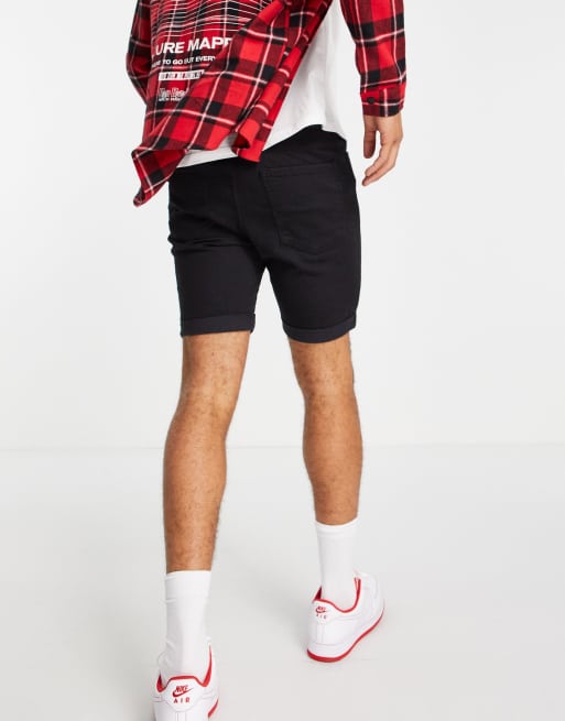 Bershka – Czarne jeansowe szorty o bardzo obcisłym kroju, 2 z 4