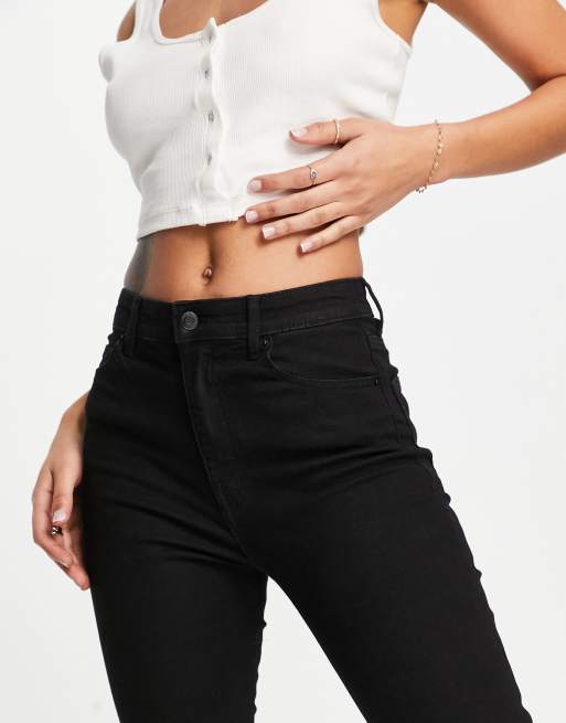 Bershka – Czarne jeansy dzwony o podwyższonym stanie, 4 z 4