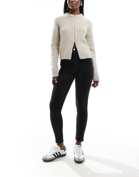 Bershka – Czarne obcisłe jeansy z podwyższonym stanem - view 1