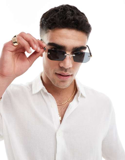 Bershka – Czarne okulary przeciwsłoneczne bez oprawek