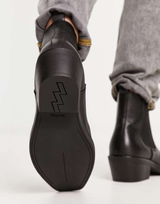 Bershka – Czarne poliuretanowe kowbojki na obcasie, 3 z 4