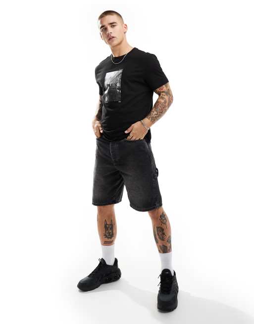 Bershka – Czarny T-shirt z napisem „Paris” z przodu, 4 z 4
