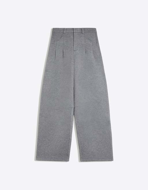 Bershka Darted barrel trousers in grey, 5 of 5