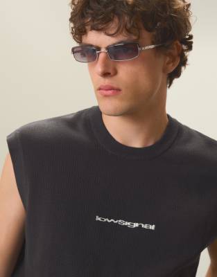 Bershka - Débardeur brodé - Noir