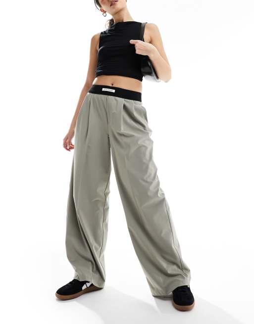 Stone Deep Waistband Wide Leg Joggers  Wide leg sweatpants, Wide leg,  Clothes for women