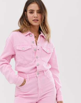 asos pink denim boiler suit