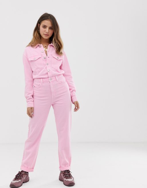 Asos pink denim boiler hot sale suit