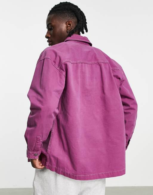 Bershka denim jacket co ord in pink ASOS