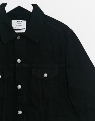 bershka black denim jacket