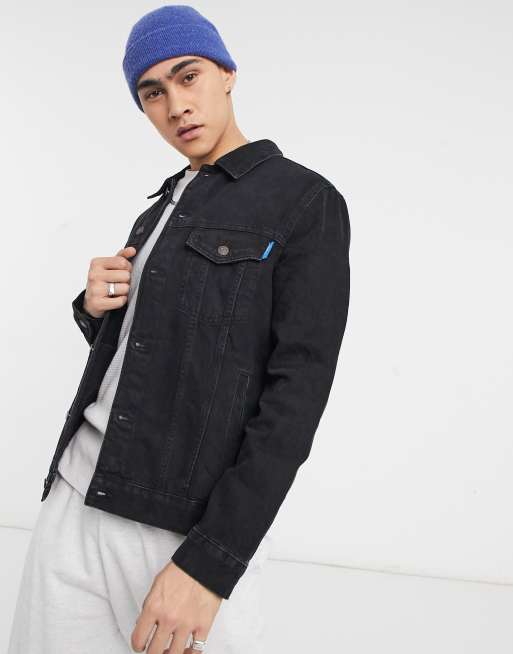 Half black 2025 denim jacket