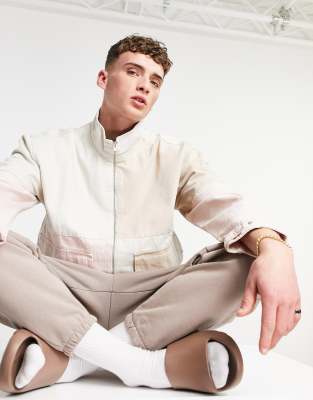 Bershka denim jacket in colourblock - ASOS Price Checker