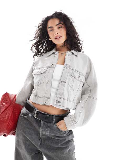 Bershka denim jacket in washed gray - view 1