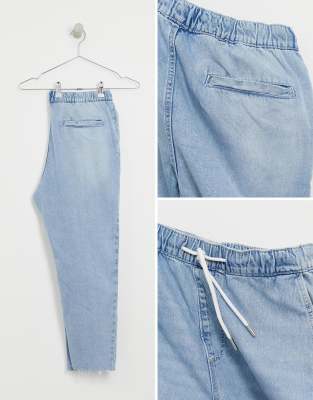 bershka denim joggers