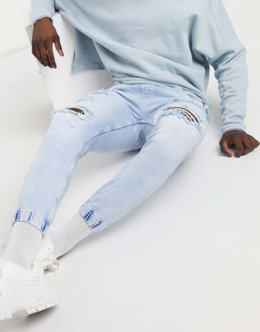 Bershka blue online joggers